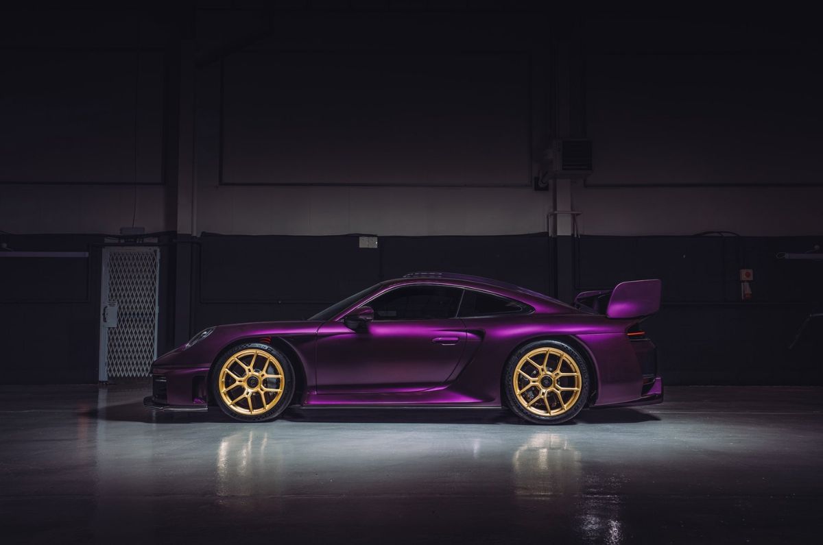 RML GT Hypercar in purple, side shot in a studio