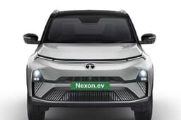 Tata Nexon EV front head on with headlights and DRLs