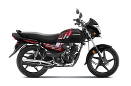 Honda Shine 100 DX black right side profile static in studio