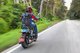 2025 Yezdi Roadster rear tracking shot