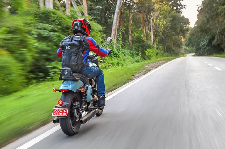2025 Yezdi Roadster rear tracking shot