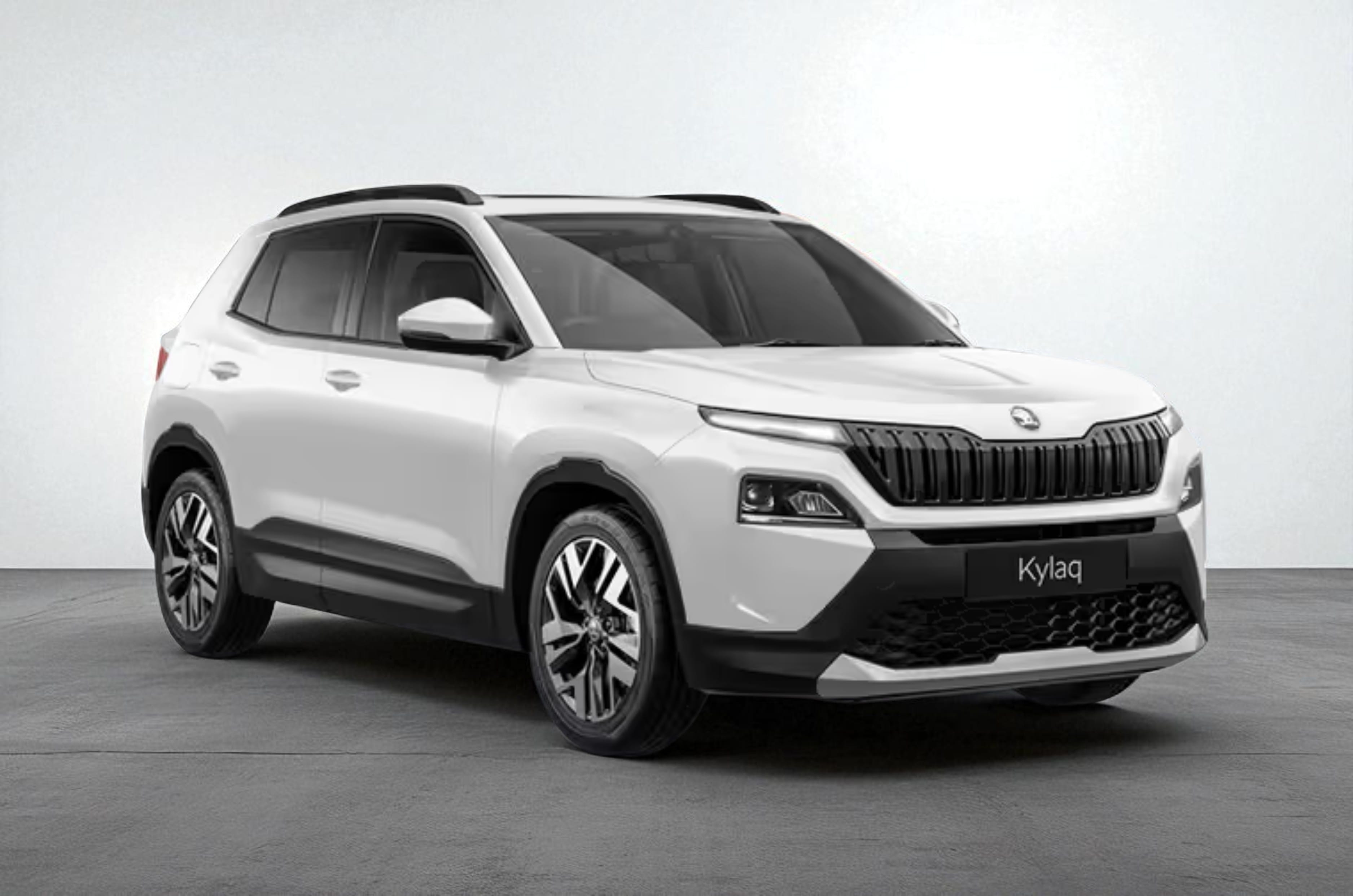 Skoda Kylaq in Candy White.