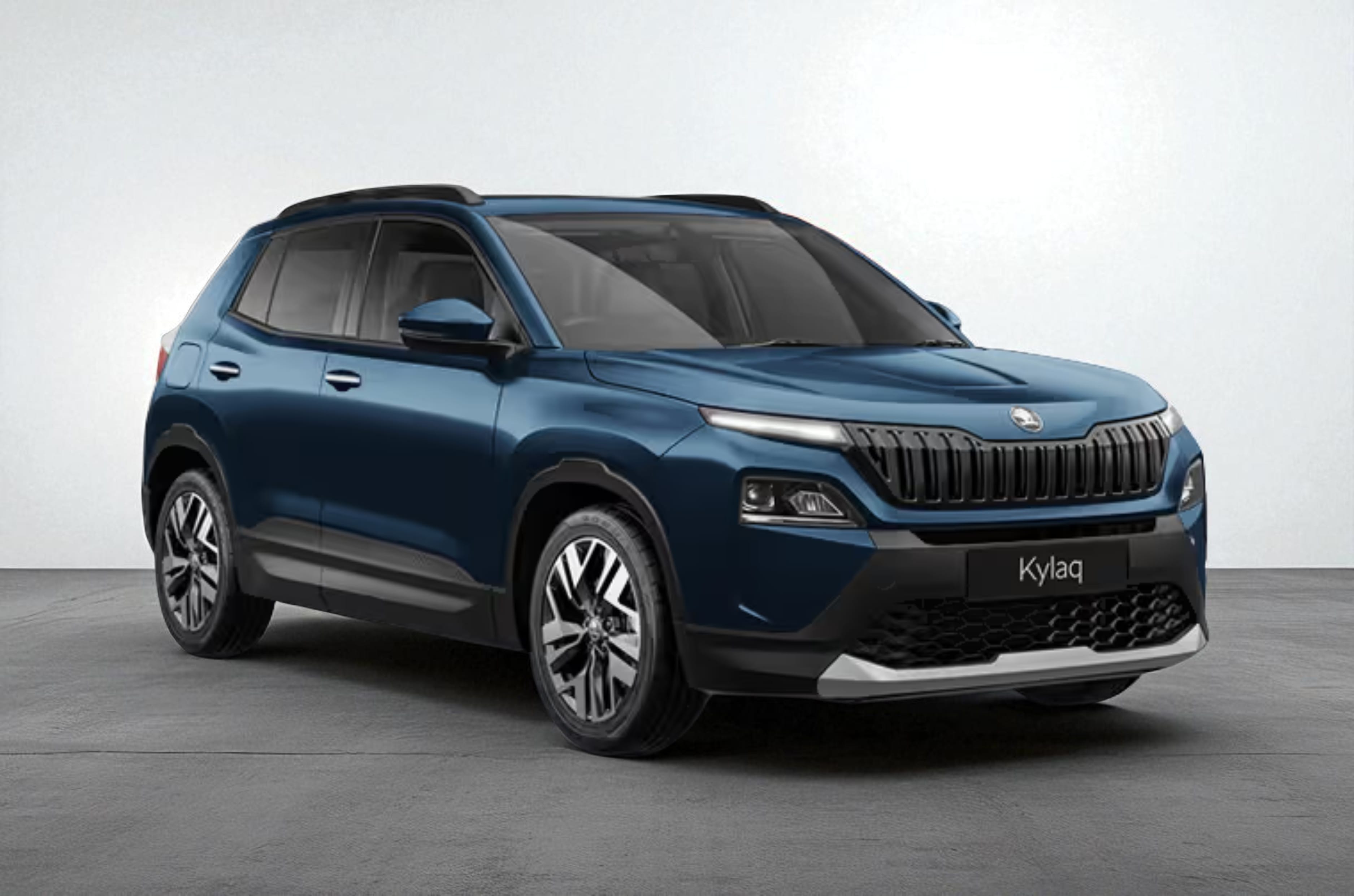 Skoda Kylaq in Lava Blue.