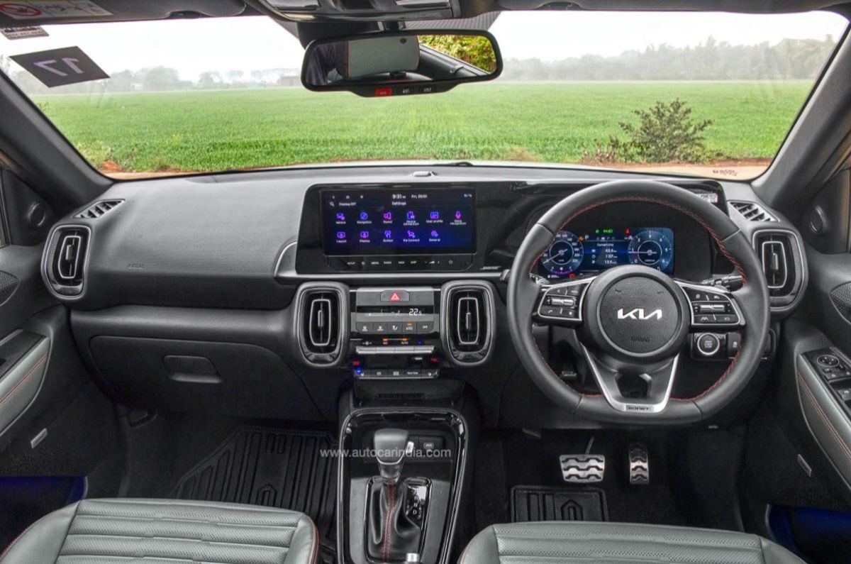 The Kia Sonet has a well built cabin with a contemporary design. 