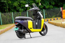 Rear three quarter shot of TVS Orbiter 