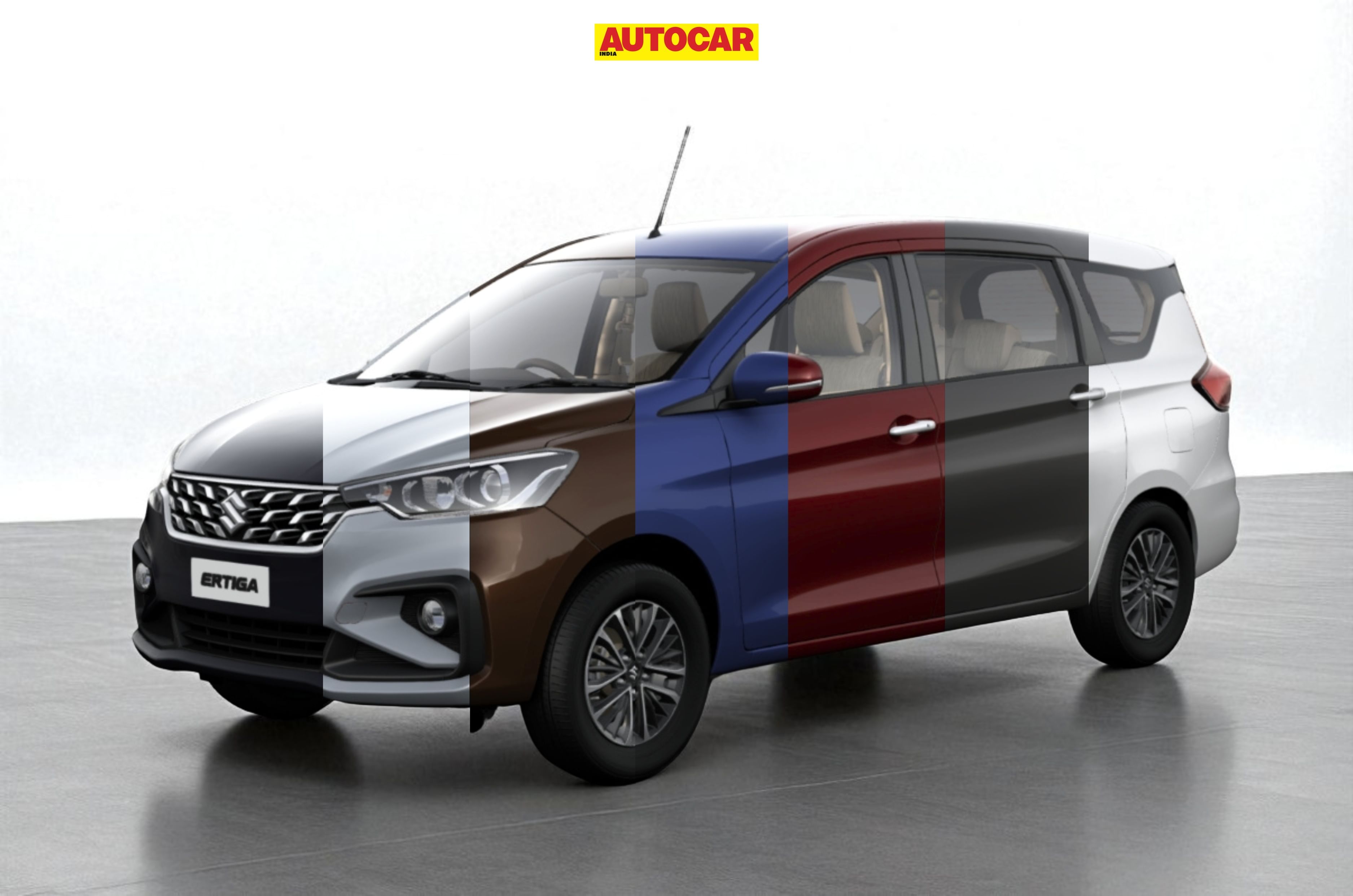 The Maruti Ertiga is available in a total of 7 colour options.
