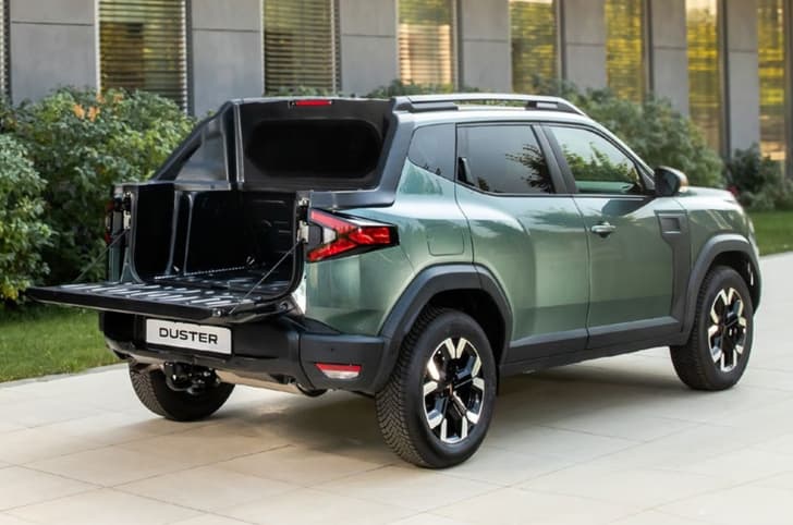 Dacia Duster Pickup Rear parked with boot open