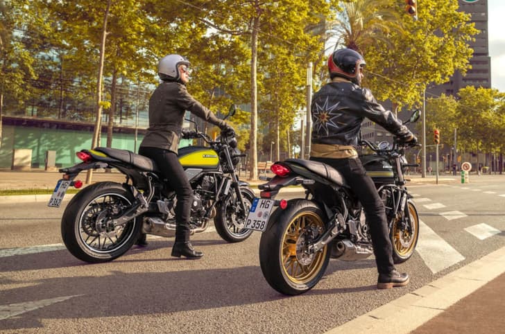 The Kawasaki Z650RS features modern-classic design with a shortened, flat tail section