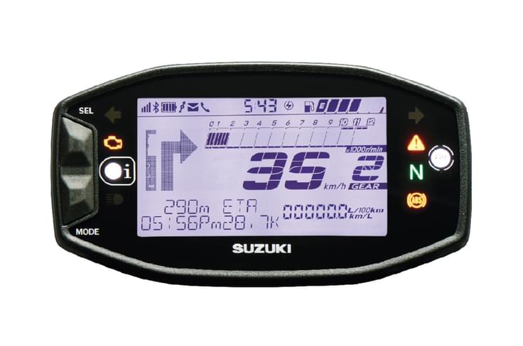 Both bikes feature a LCD display. Gixxer, Gixxer SF instrument cluster
