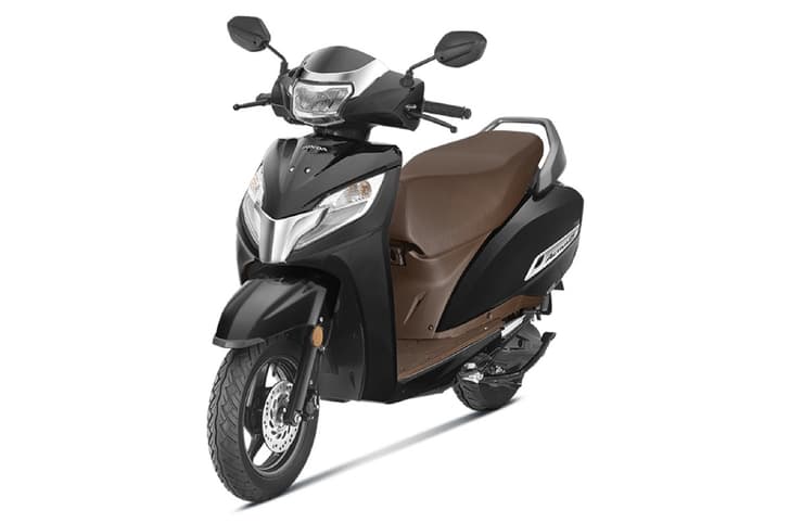Honda Activa 125 black front left side static in studio