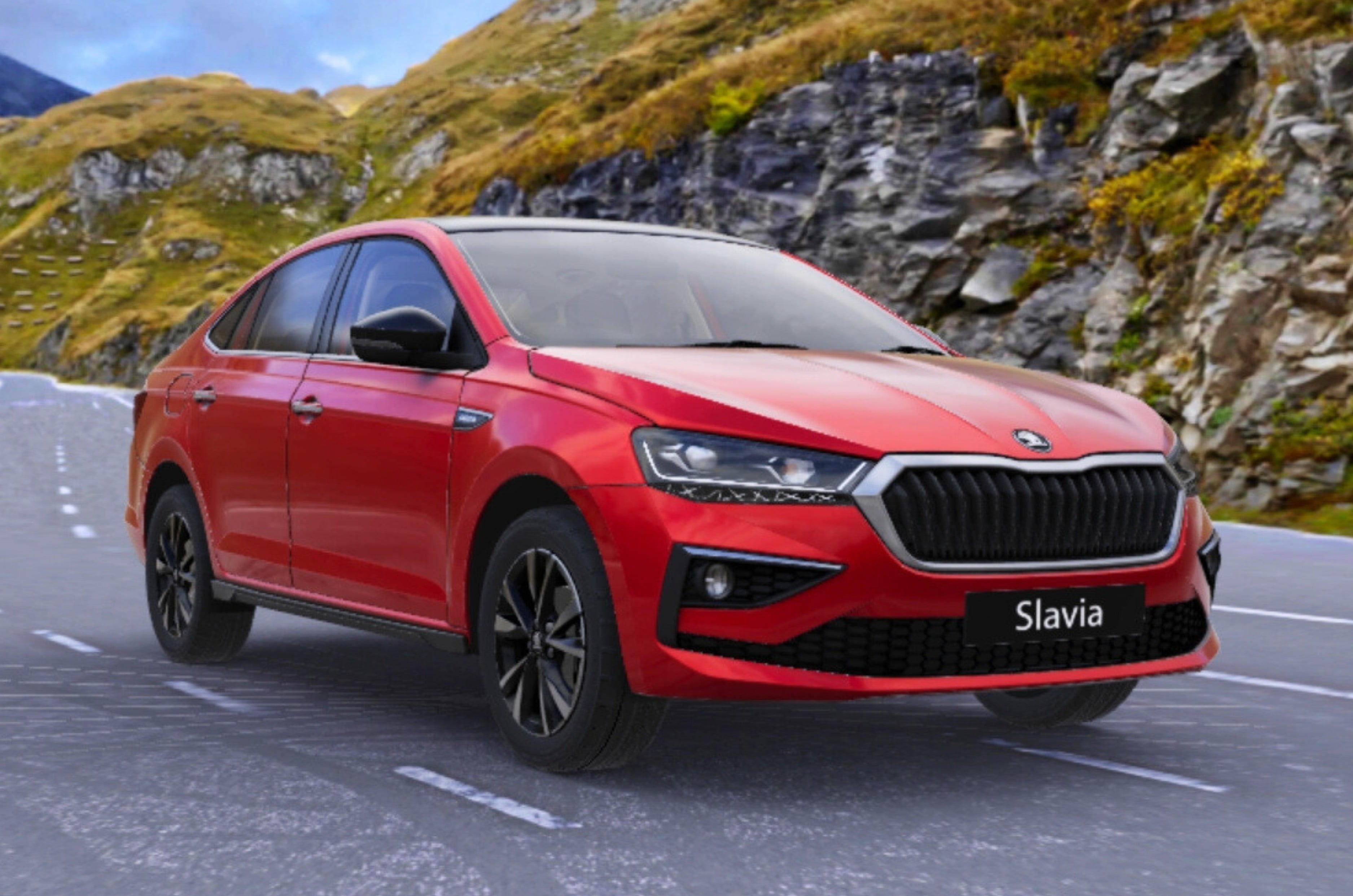 Skoda Slavia Tornado Red Dual Tone