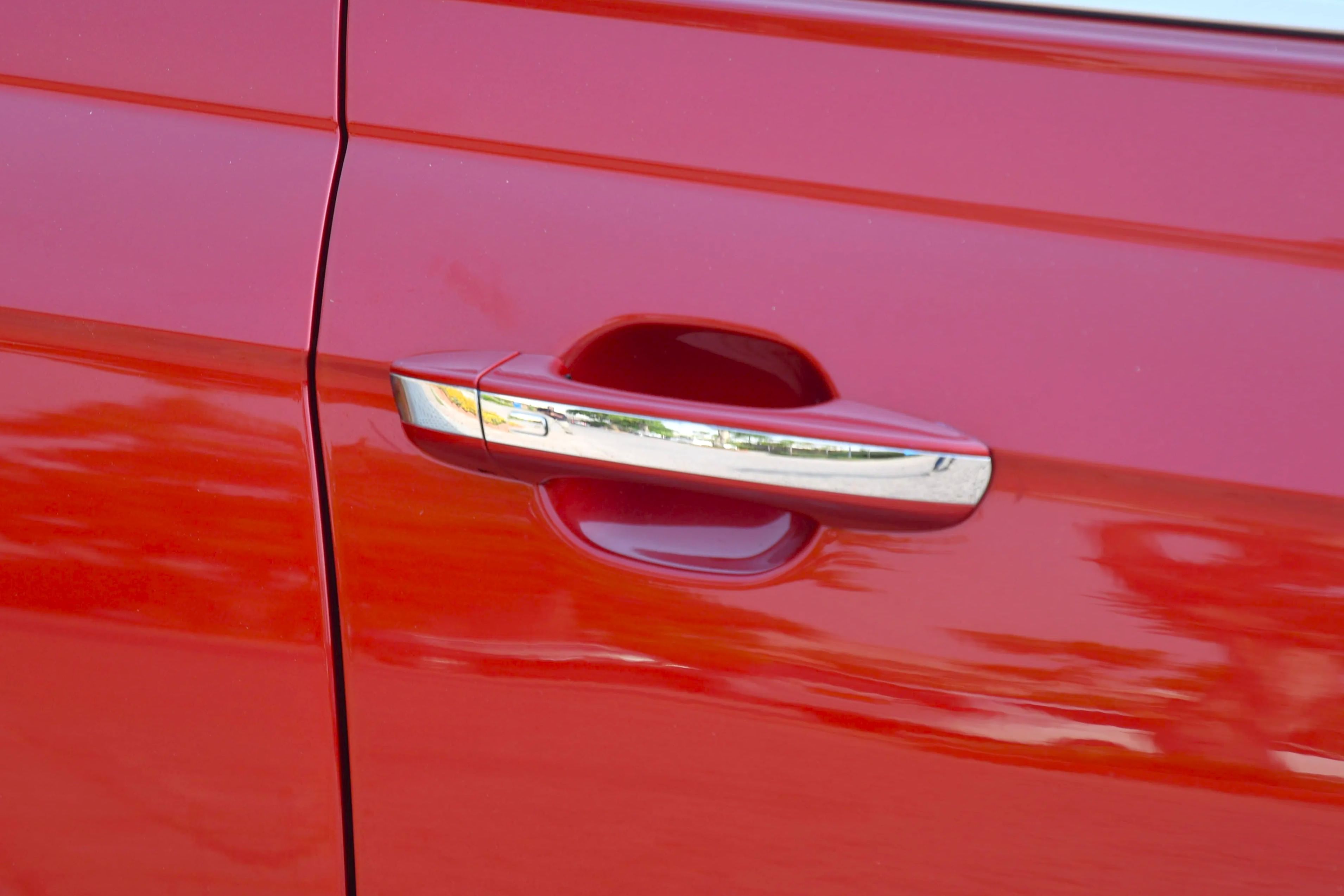 Chrome treatment on the door handles adds to the premium quotient.