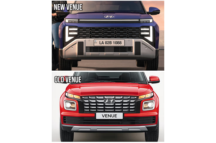 hyundai venue new vs old front hyundai venue new vs old