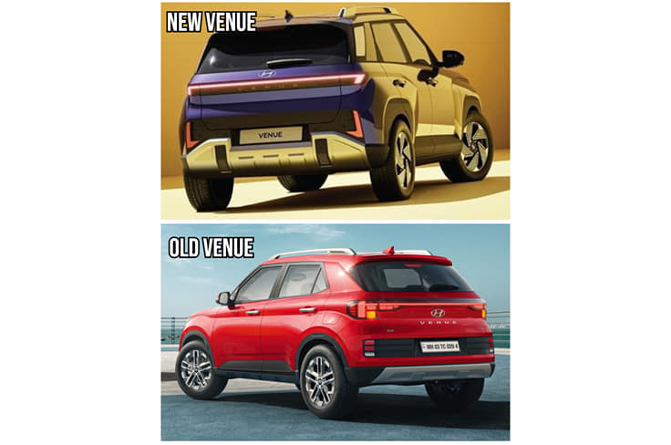 hyundai venue new vs old rear three quarter hyundai venue new vs old