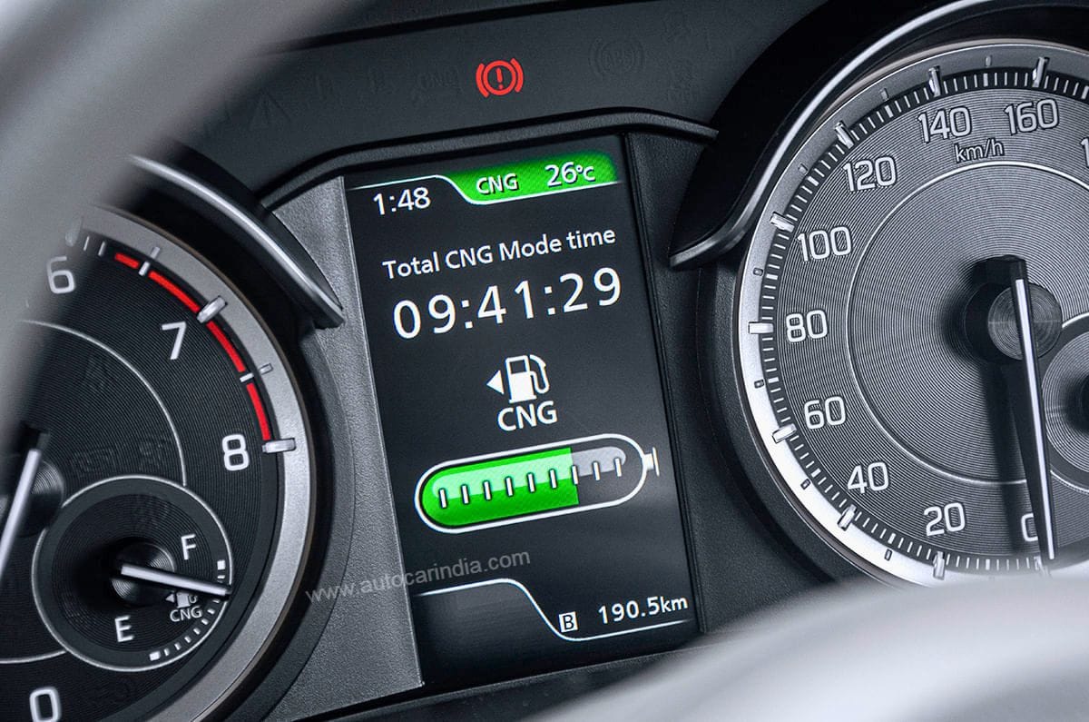 The instrument cluster features analogue dials and a coloured MID that shows basic information.