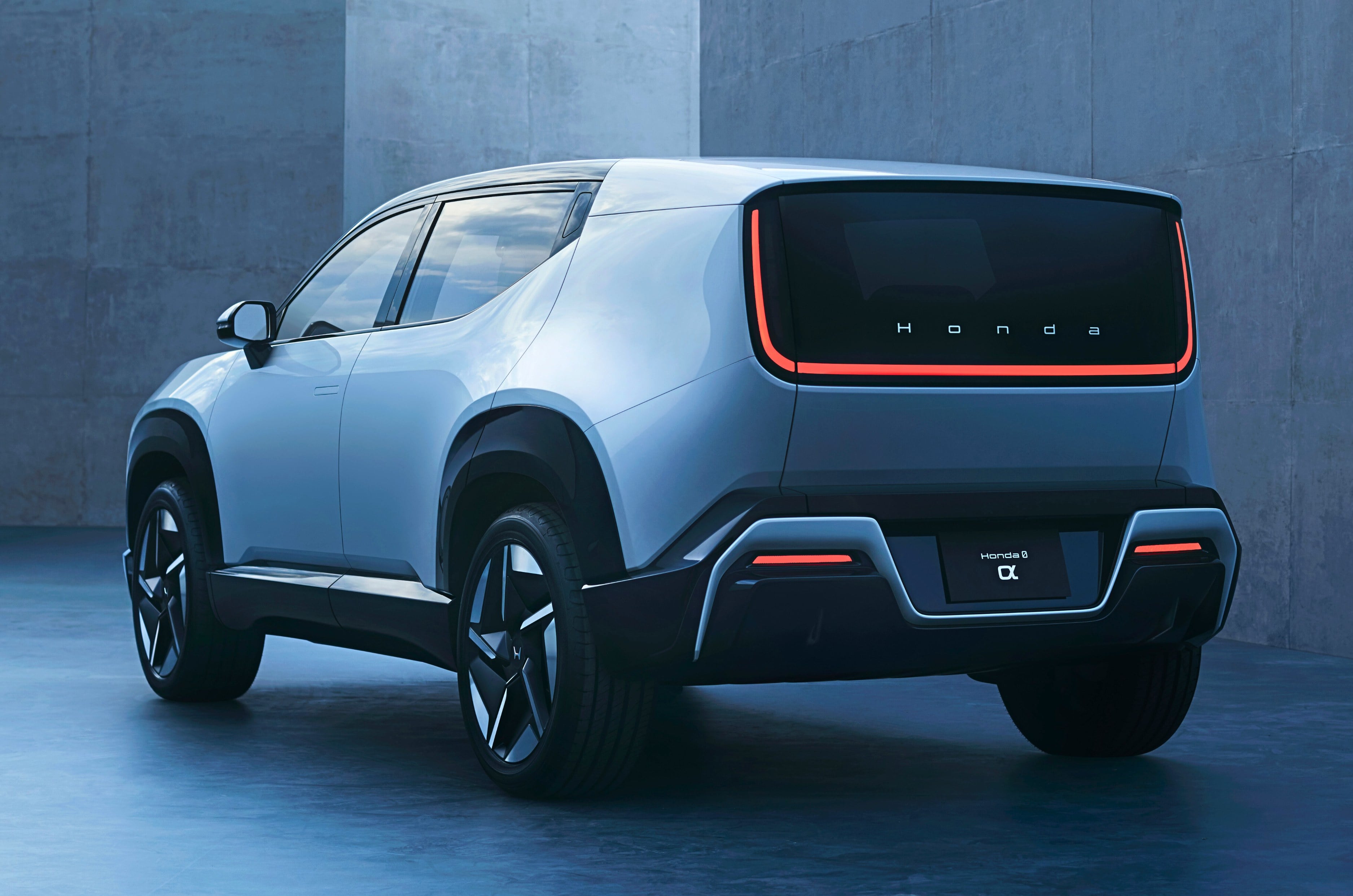 Honda 0 a electric SUV rear quarter 