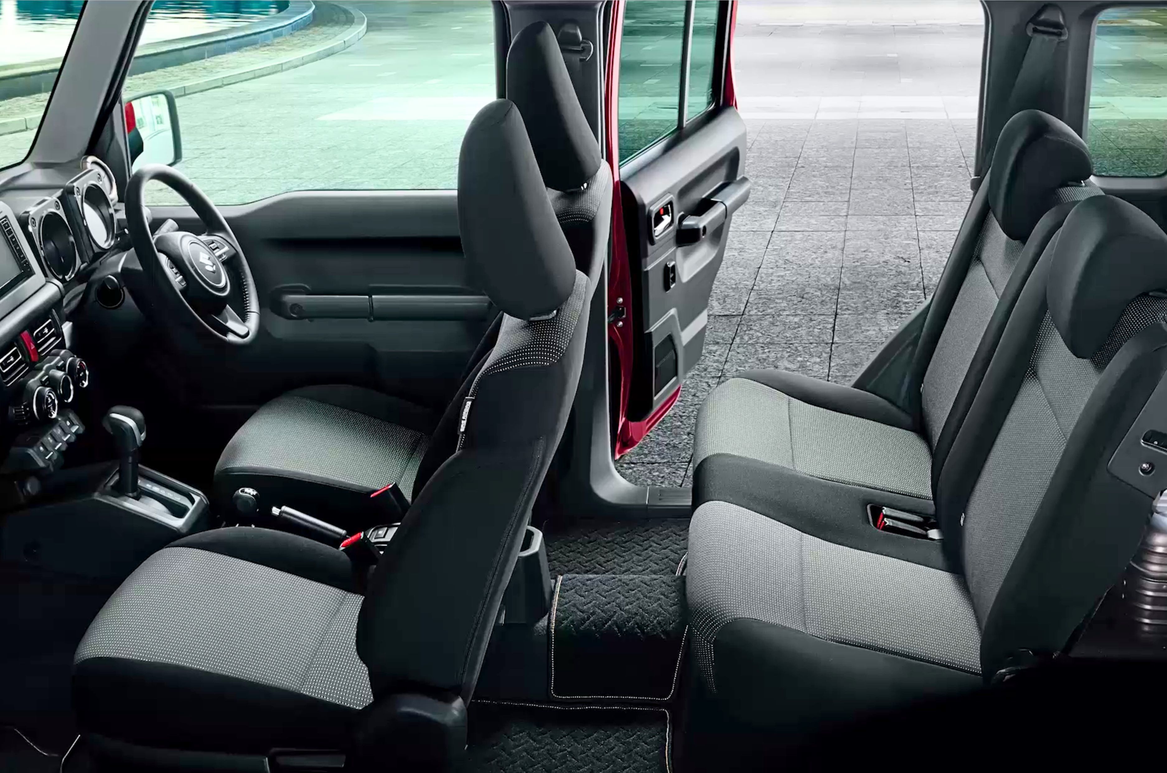 Seat belts for two at the rear make it a four-seater SUV.