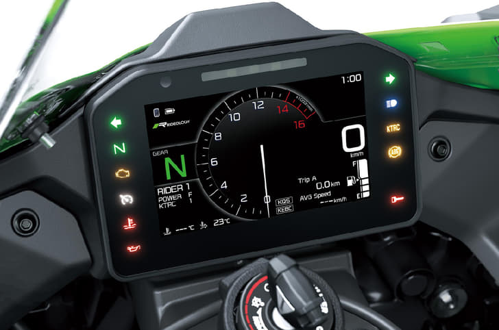 The bike now features a larger 5-inch TFT.