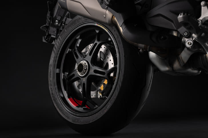 The Pikes Peak is one of the few remaining Ducatis to feature a single-sided swingarm.