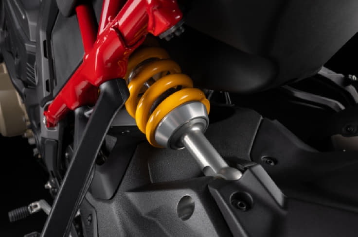 It features Öhlins Smart EC 2.0 electronic suspension, also seen on the Panigale V4 S and Streetfighter V4 S. It features Öhlins Smart EC 2.0 electronic suspension, also seen on the Panigale V4 S and Streetfighter V4 S.