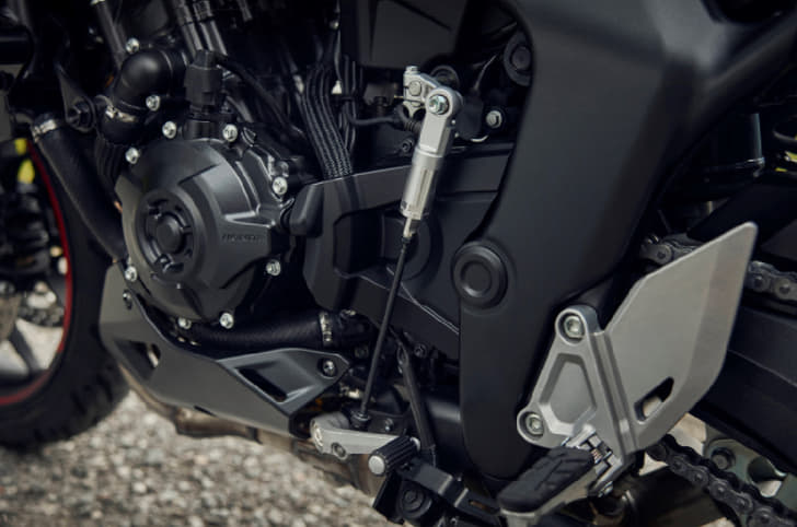 The CB1000 GT shares its 1000cc inline-four, liquid-cooled engine with the CB1000 Hornet, but in an altered state of tune.