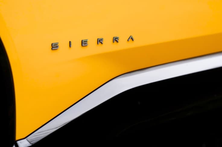 2025 Tata Sierra badging 2025 Tata Sierra in studio