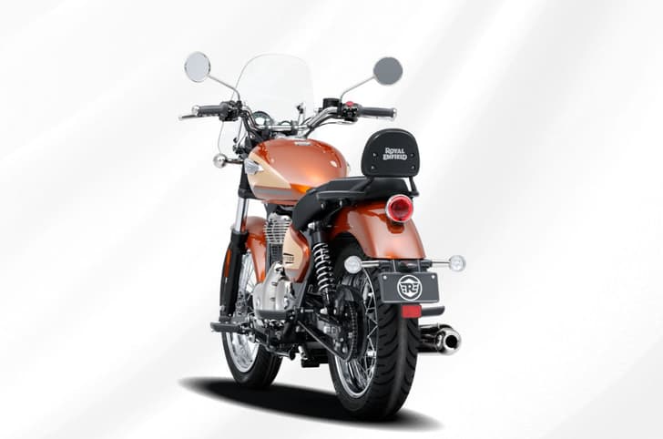 Royal Enfield Meteor 350 Sundowner Orange rear shot