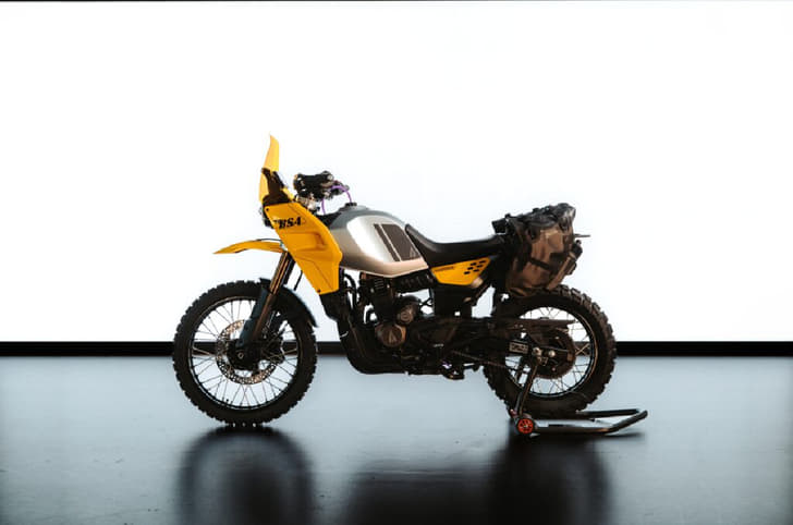 The Thunderbolt runs on wire-spoke wheels - 21 inch at the front and 17-inch at the rear.