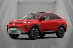 Tata Curvv EV in Flame Red colour.