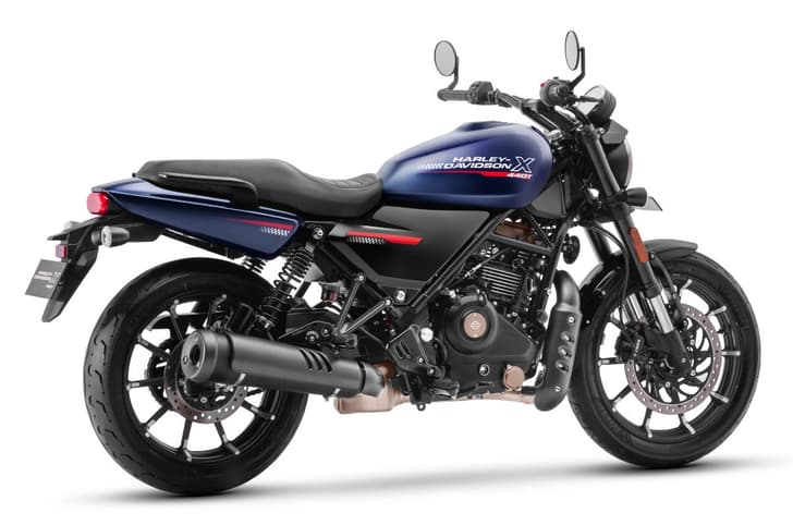 Harley Davidson X440 T rear three quarter blue