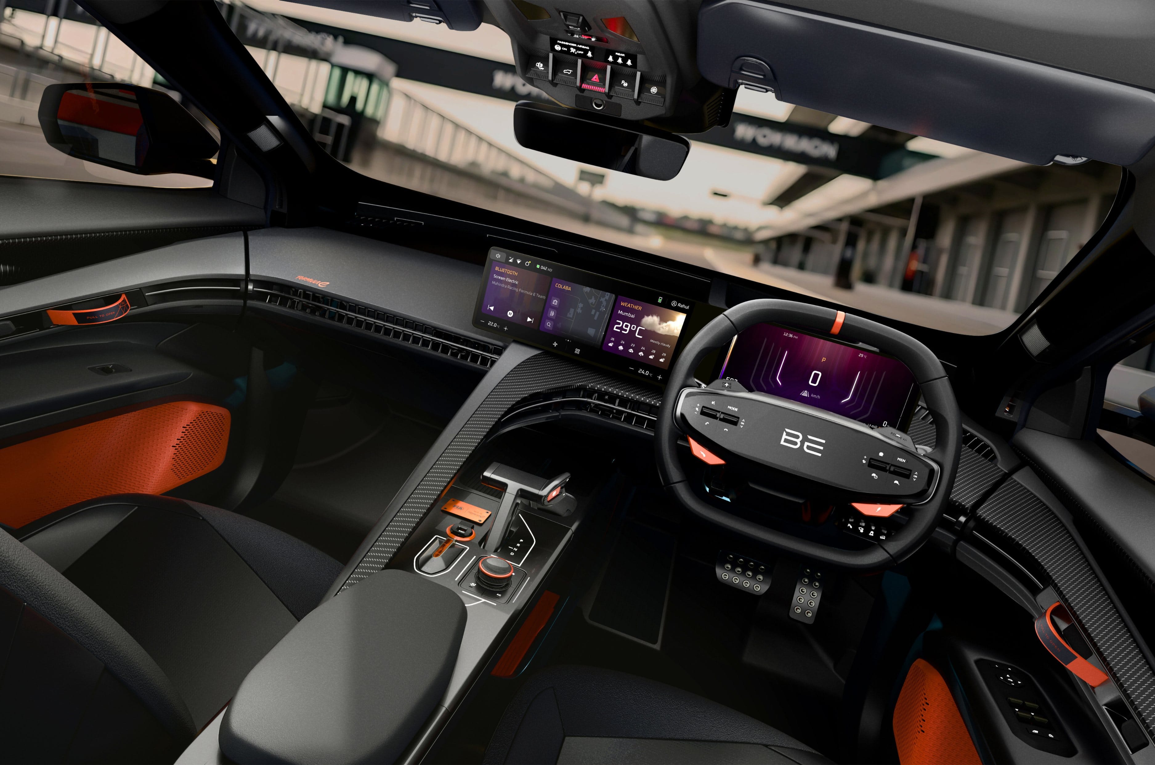 The cabin gets carbon-fiber trim with orange accents for enhanced appeal.