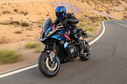 BMW M 1000 XR left three quarter riding shot