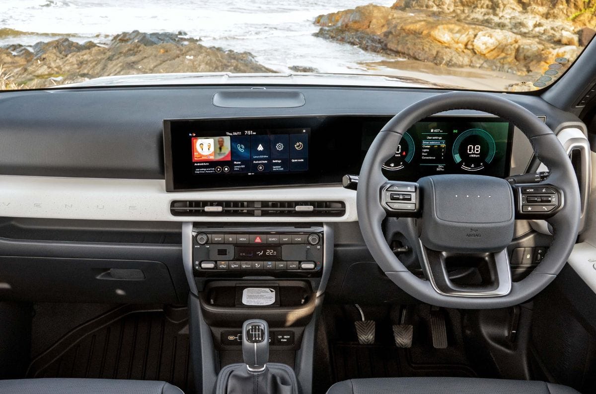 The Venue comes with a layered dashboard design with curved integrated screens.