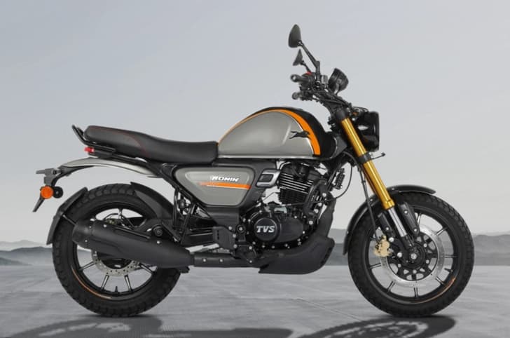 TVS Ronin side profile charcoal ember