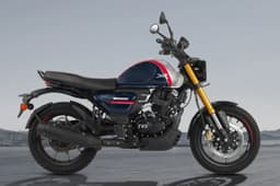 TVS Ronin side profile blue with silver