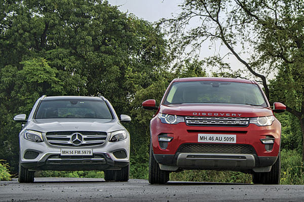 Mercedes GLC300 vs Land Rover Discovery Sport petrol comparison