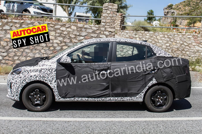 2020 Hyundai Xcent side Autocar India spy shot