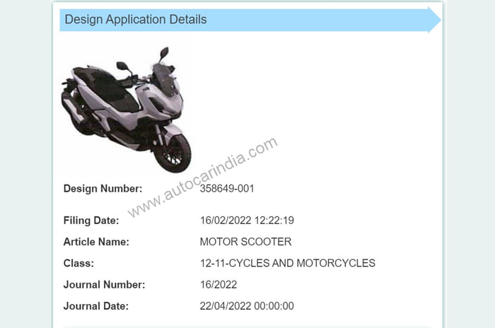 Honda patents ADV350 and Vario 160 in India