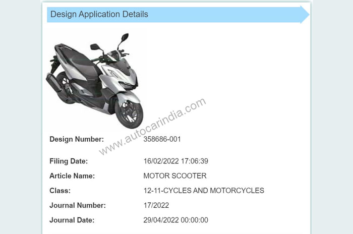 Honda patents ADV350 and Vario 160 in India