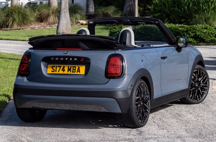 2025 Mini Convertible Cooper S rear right side 2025 Mini Convertible Cooper S rear right side
