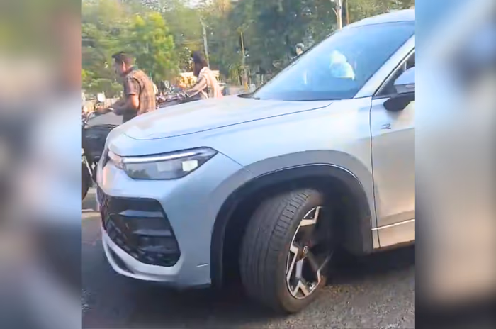 Volkswagen Tayron three-row SUV spied in India for the first time Volkswagen Tayron three-row SUV spied in India for the first time