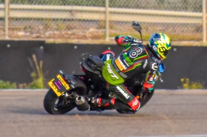 Triumph Trident 800 right rear cornering shot on highway