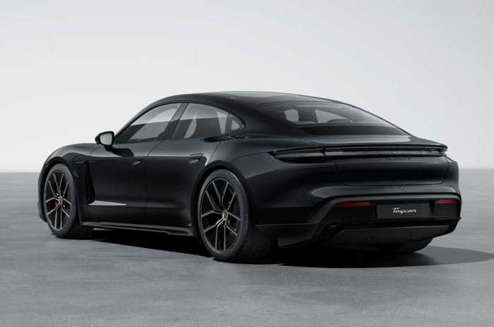 Porsche Taycan 4S Black Edition rear left studio