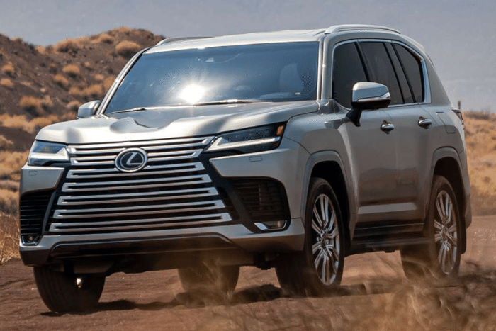 Lexus LX 500d front in motion