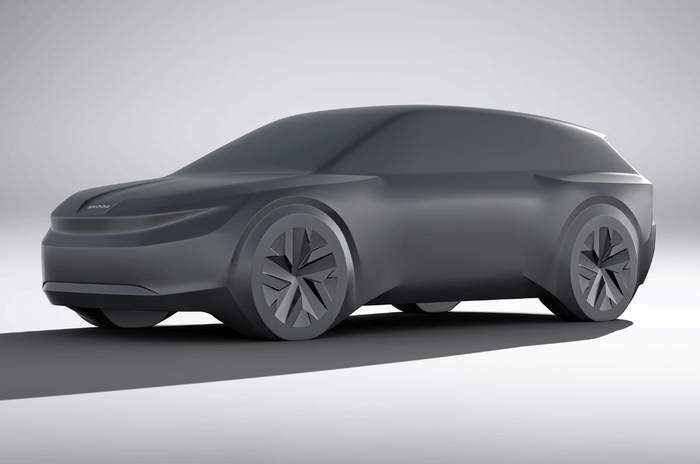 2023 MEB-based Skoda estate EV concept side profile