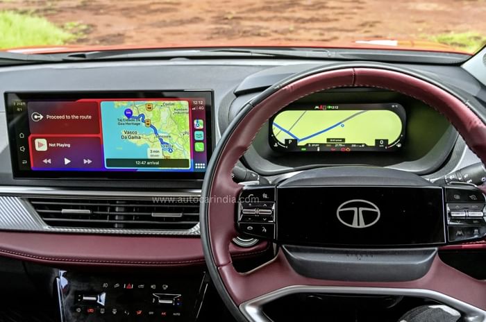 Tata Curvv infotainment and digital instrument cluster with maps Tata Curvv infotainment and digital instrument cluster with maps