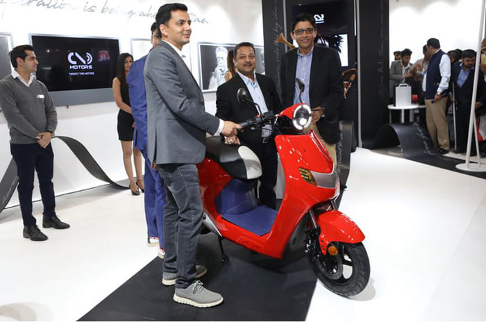Electric two-wheelers showcased at Auto Expo