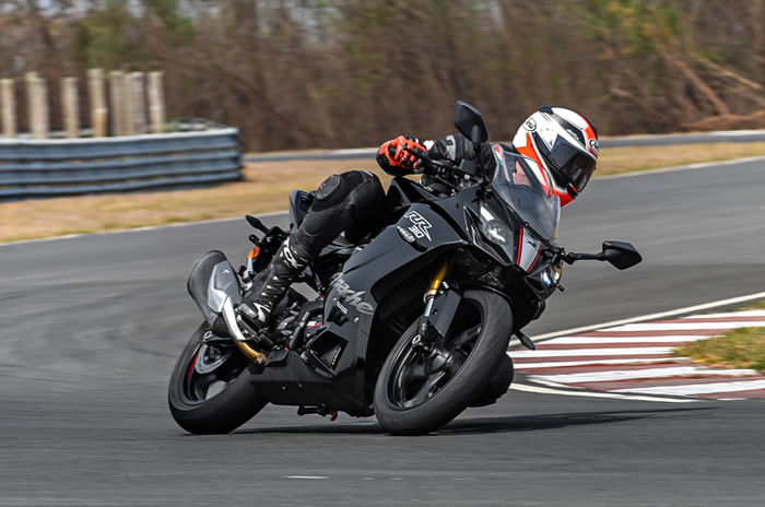 2019 TVS Apache RR 310 side action 2019 TVS Apache RR 310 side action