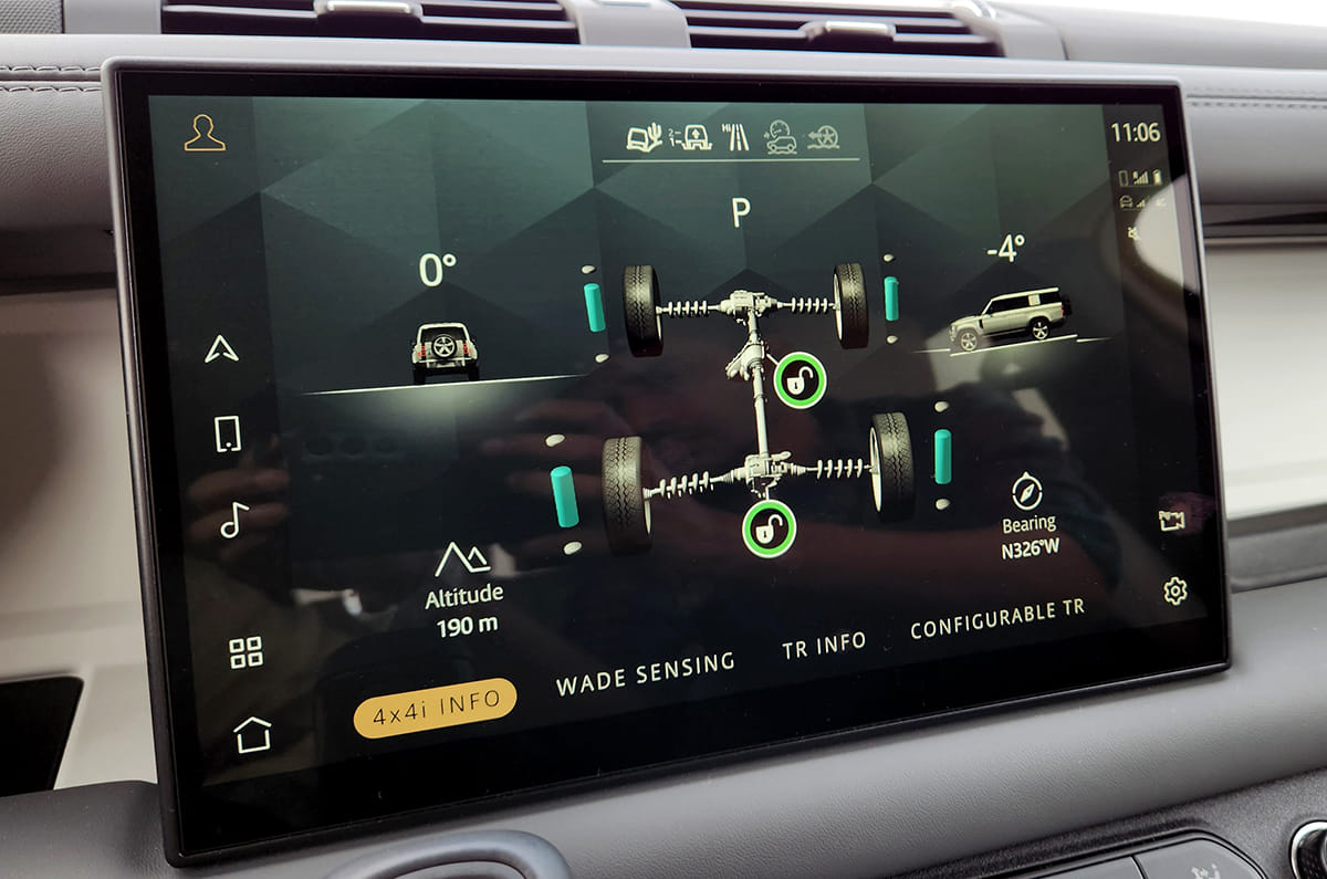 Land Rover Defender Pivi Pro infotainment