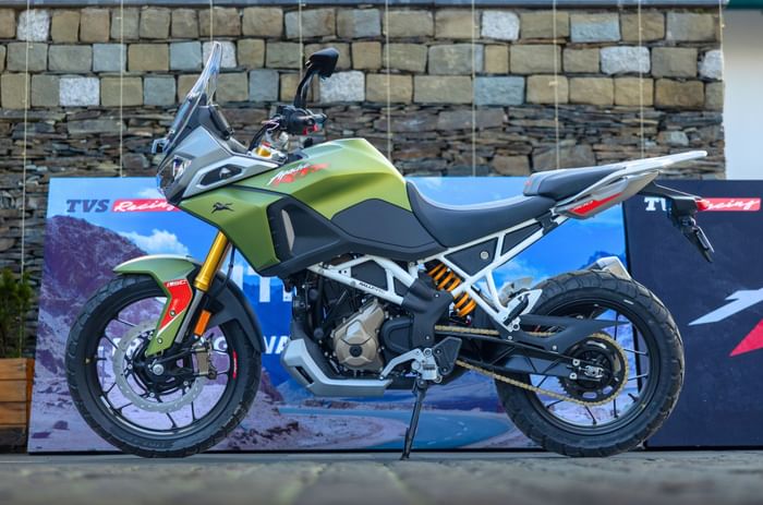 TVS Apache RTX 300 left side profile static in field
